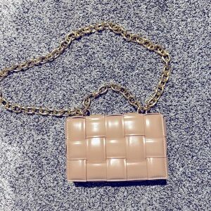 Blush quilted trendy bag! Never used! Gold hardware